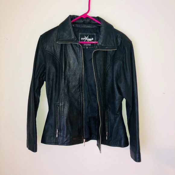 Maxima black leather jacket - Picture 1 of 10